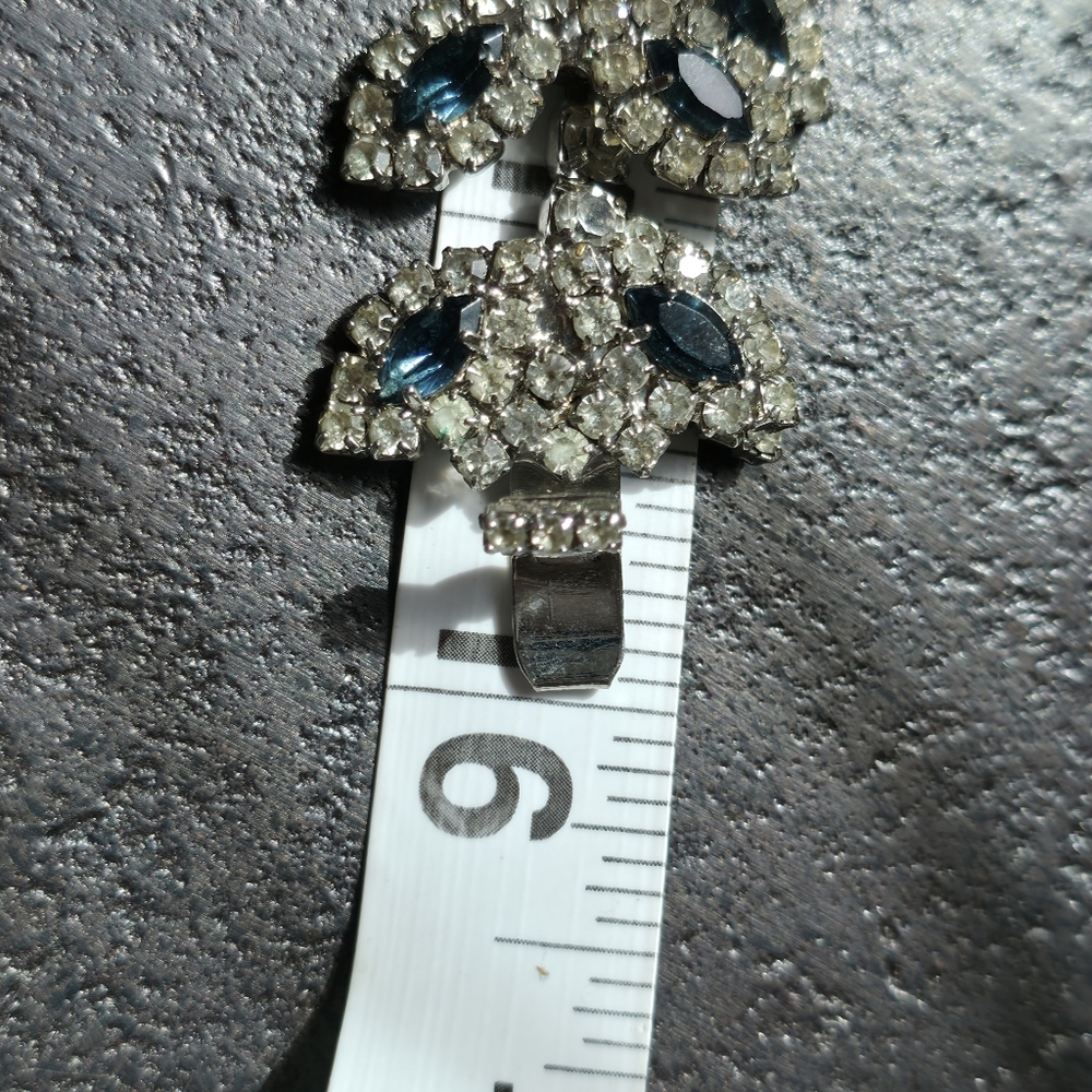 Vintage Kenneth Jay Lane Blue Crystal Flower Collar Necklace - Picture 7 of 11